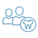 Icon of two users and tooth in the front